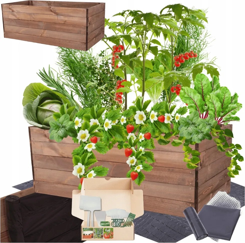 Zöldségágyás magasított láda inspekt virágtartó impregnáló 45x120x60