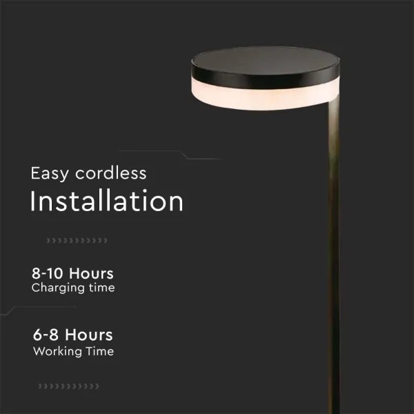 LED Kültéri napelemes lámpa LED/2W/3,7V 3000K IP54 2000 mAh fekete