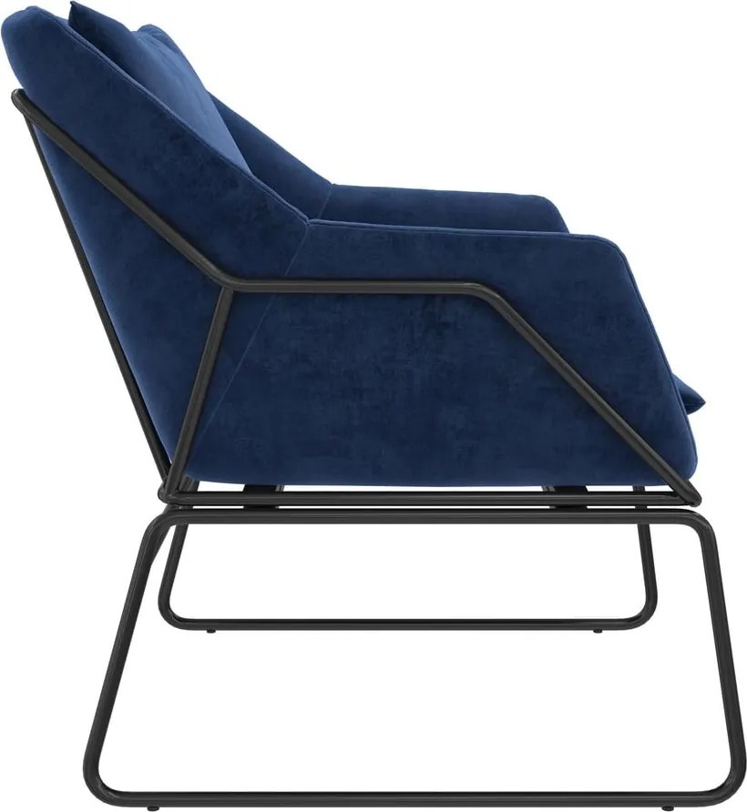 Kék bársony fotel Avery – Støraa