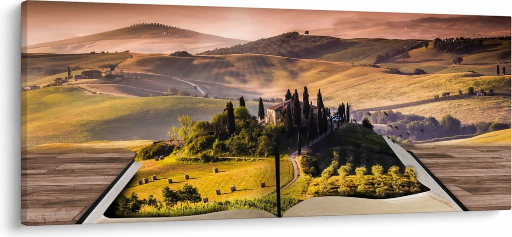 A táj egy könyvben képe (120x50 cm)