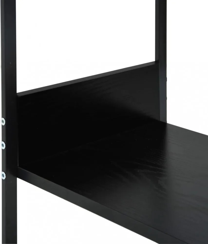 fekete kisméretű álló szerelt fa könyvespolc 33,5x39,6x79,7 cm
