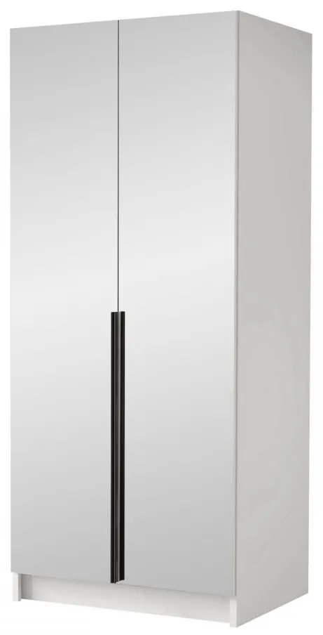 Ruhásszekrény Smagano III (fehér + fekete) (tükörrel). 1105808