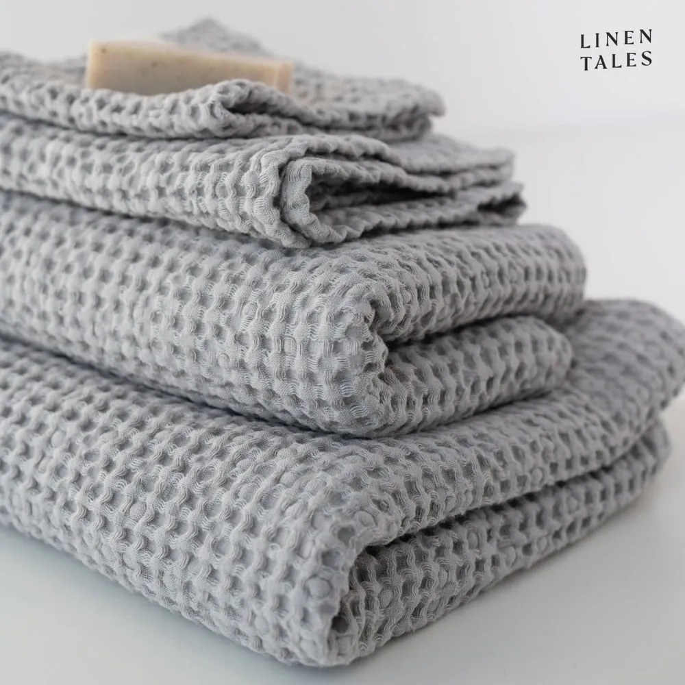 Világosszürke törölköző és fürdőlepedő készlet 3 db-os Honeycomb – Linen Tales