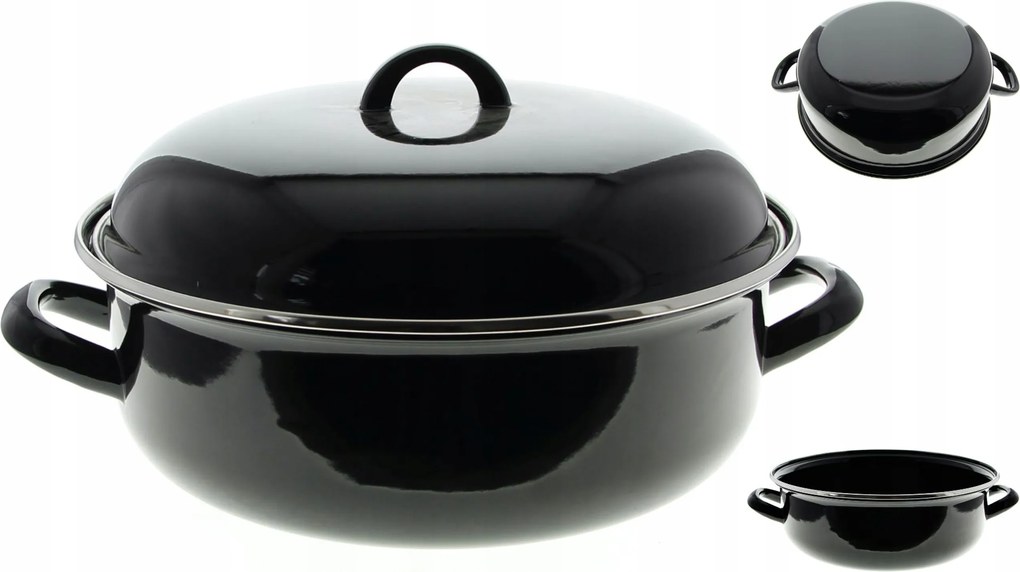 Zománcozott Fazék Fekete Zománc 28CM 4.5L Bigos Fazék