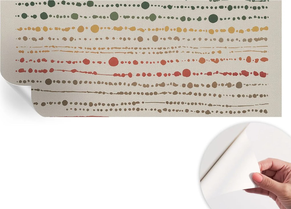 Öntapadós tapéta Divatos 3D fali ragasztóval Színes pöttyök 250x104 cm