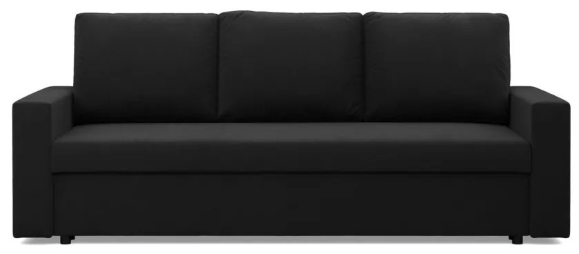 Zeus kanapéágy, szövet anyag, bonell töltet, egyenes kartámasz, fekete