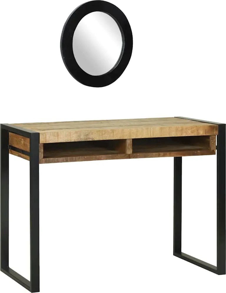 vidaXL Öltözködőasztal polcokkal Barna 100 x 50 x 75 cm Tömör mangófa