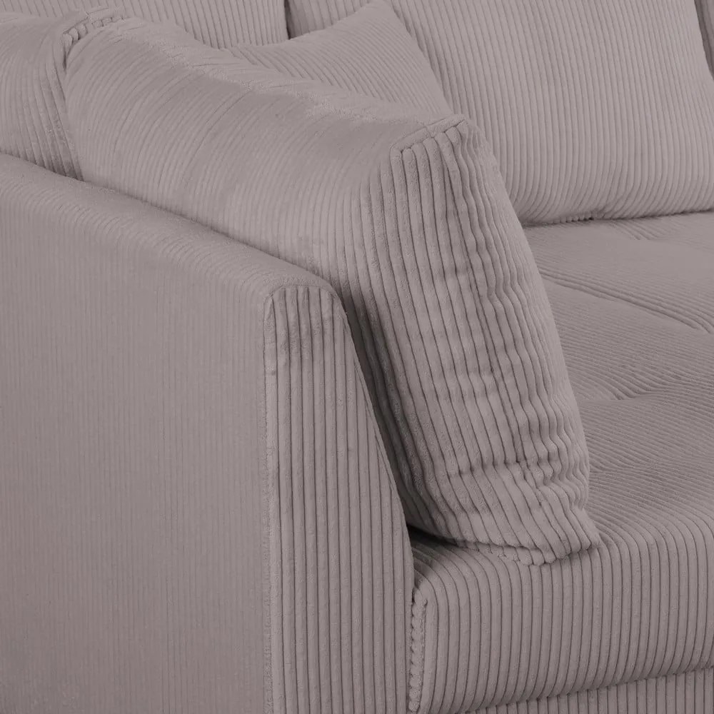 Szürke kordbársony sarokkanapé (bal oldali) Ariella – Ropez