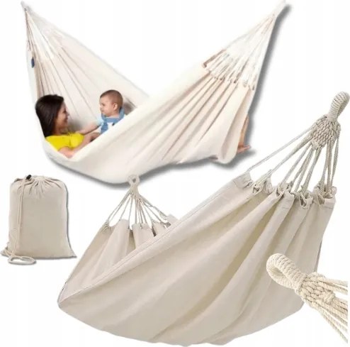 Nagy Kétszemélyes Függőágy XXL 260x150 CM Kerti Erős 150KG-IG Boho