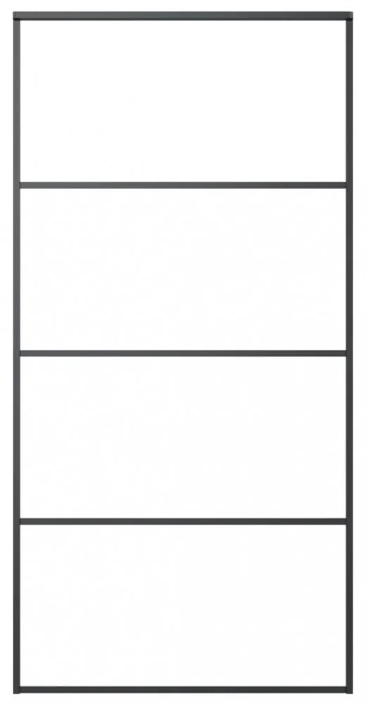 fekete matt ESG üveg és alumínium tolóajtó 102,5x205 cm