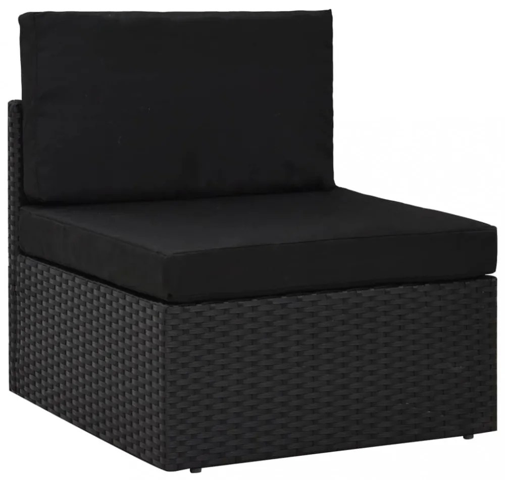 6 részes fekete polyrattan kerti ülőgarnitúra