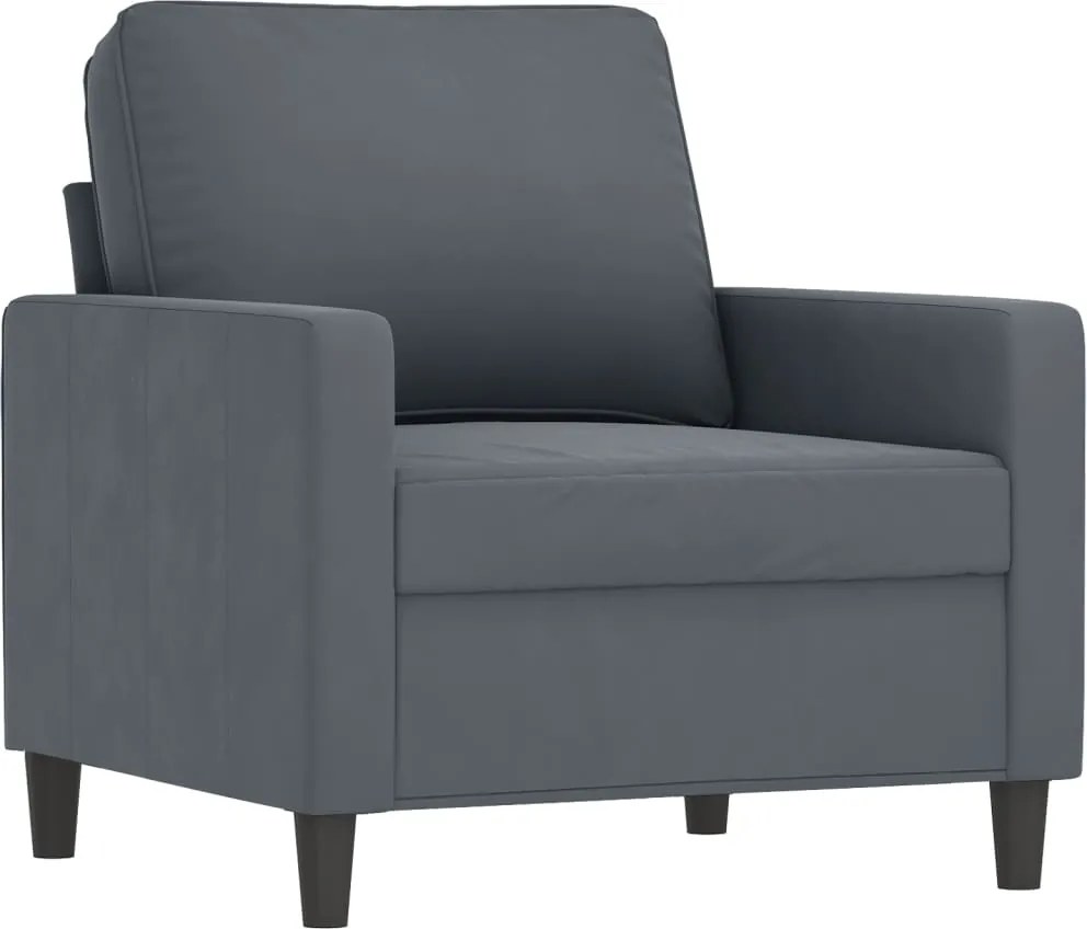 vidaXL sötétszürke bársony kanapéfotel 60 cm