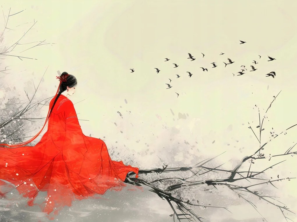 Poszter 80x60cm Diva az ágakon