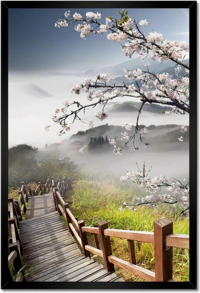 Poszterek keretben 40x60 Japán Virágzó cseresznye