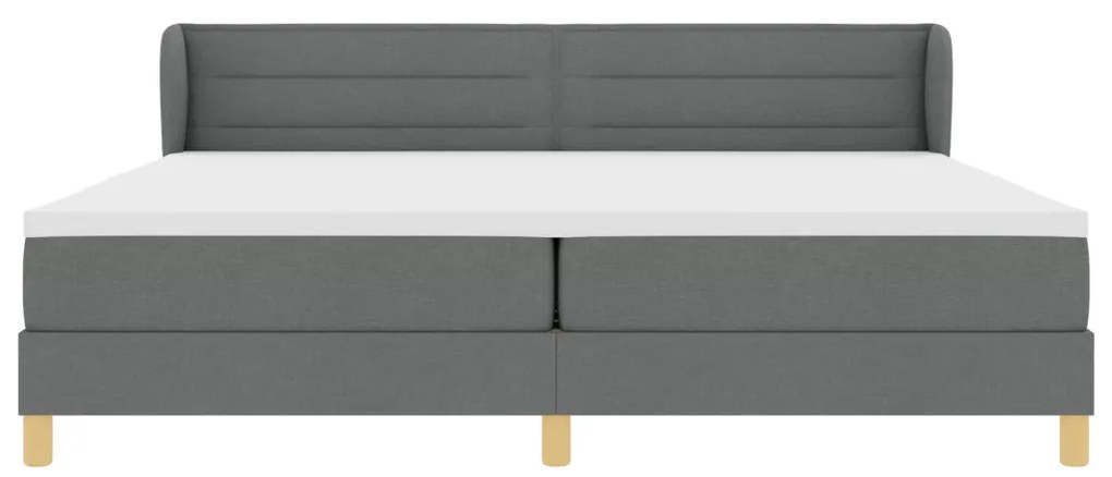 Dozenágy Matraccal Sötét Szürke 200x200 cm Szövet