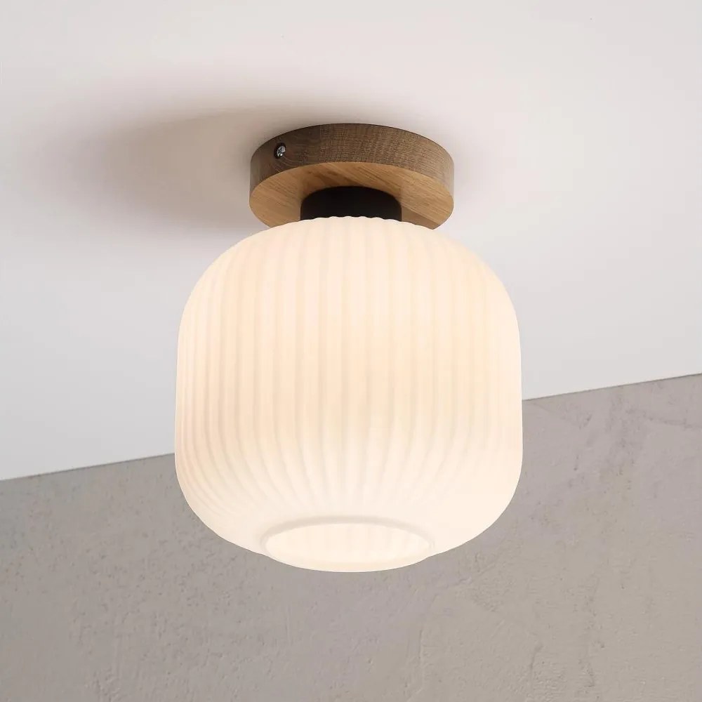 Mennyezeti lámpa HARMA WOOD 1xE27/15W/230V tölgy/fehér átm. 20 cm