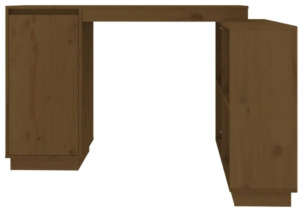 mézbarna tömör fenyőfa íróasztal 110x50x75 cm