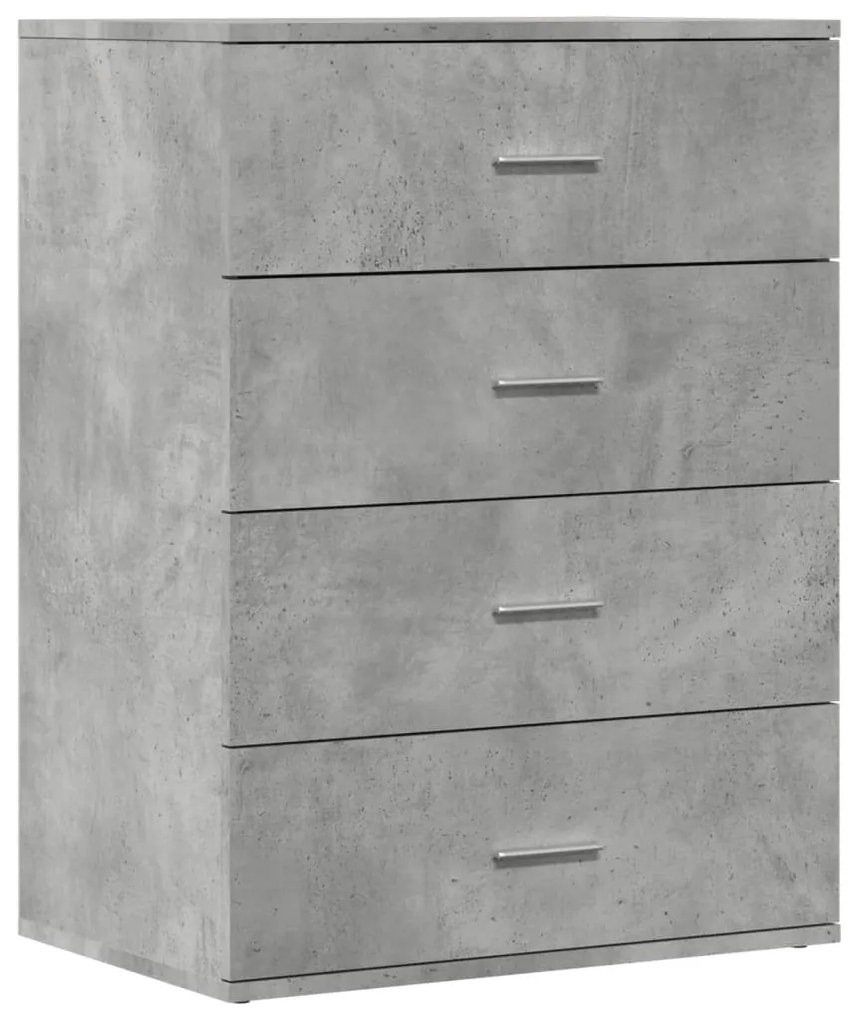 betonszürke szerelt fa tálalószekrény 60 x 39 x 80 cm