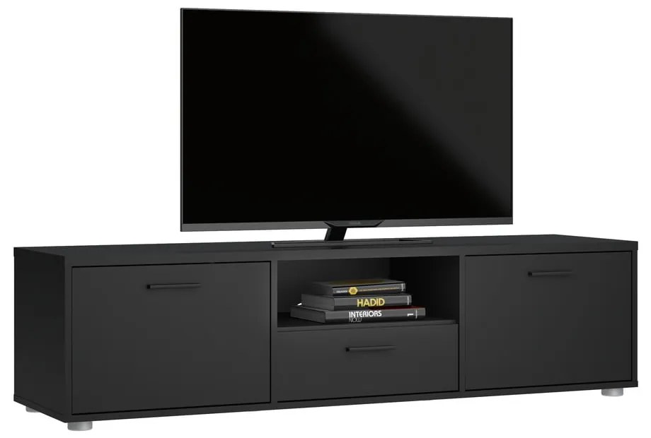 Fekete TV-állvány 147x38 cm Media – Tvilum