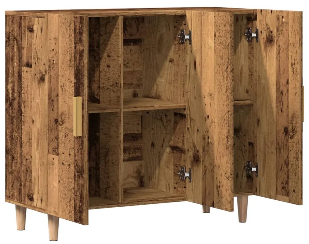 antik fa színű szerelt fa tálalószekrény 90 x 34 x 80 cm