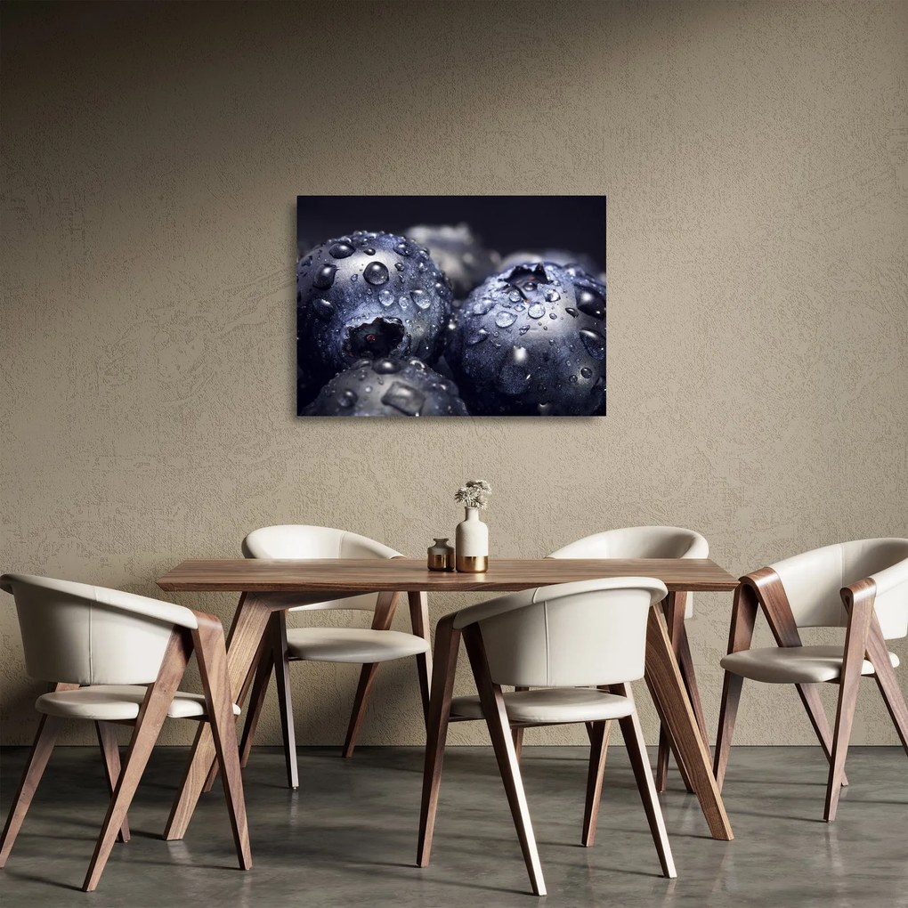 Vízcseppekkel ellátott gyümölcs képe (üvegen) (70x50 cm)