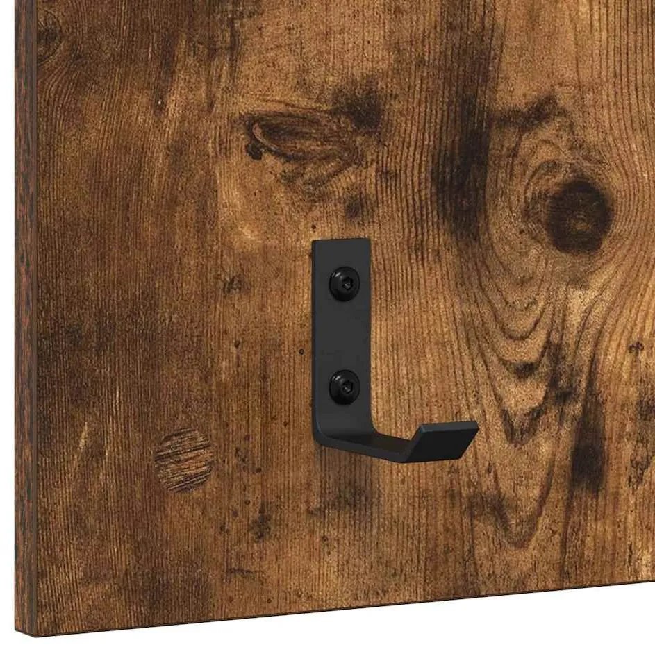Fali Kabáthorog polcokkal Füstölt tölgy 90 x 40 x 10 cm Faanyag
