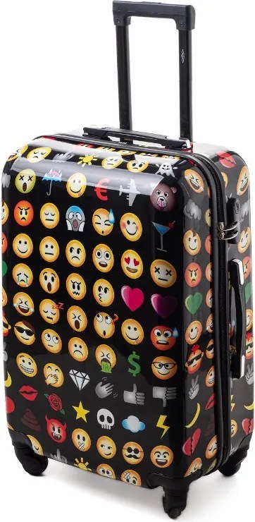 Színes gyerekbőrönd „Emoticons” - méret M