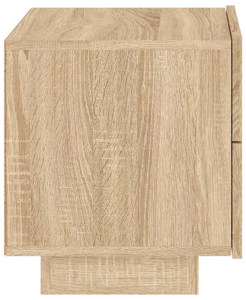 sonoma tölgy színű éjjeliszekrény LED-ekkel 70 x 36 x 40,5 cm