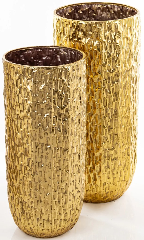 Kaspó 2 db-os szett, arany fém 92x40x40 80x34.5x34.5cm
