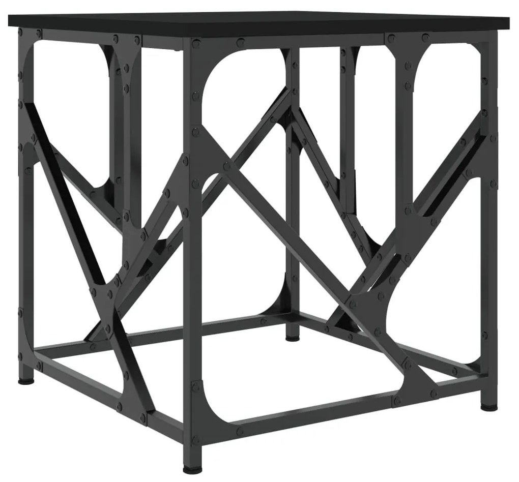 Fekete szerelt fa dohányzóasztal 45x45x47,5 cm