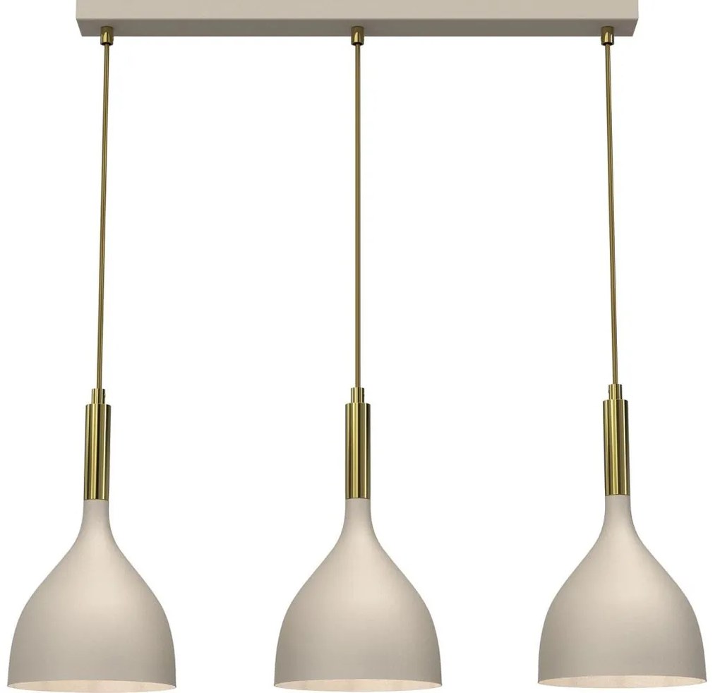 Csillár zsinóron NOAK 3xE27/15W/230V bézs/arany