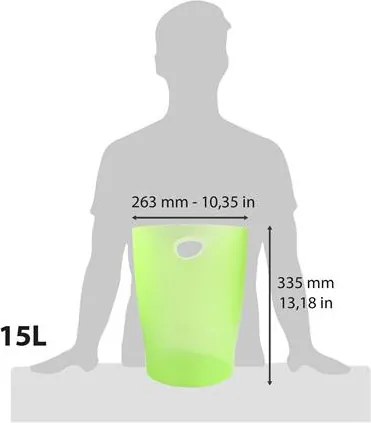 Papírkosár, 15 liter, PP, EXACOMPTA Linicolor, almazöld (EX45397D)