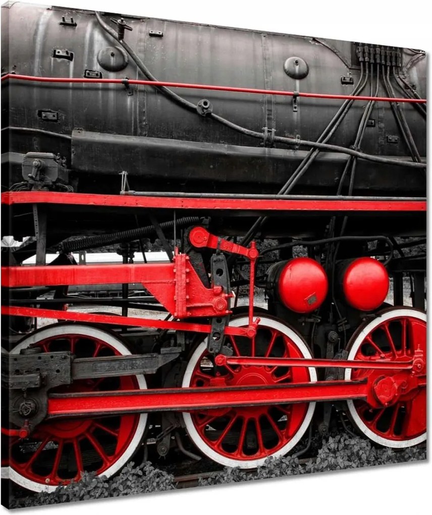 Vászonkép 50x50 Piros meghajtó kerekek