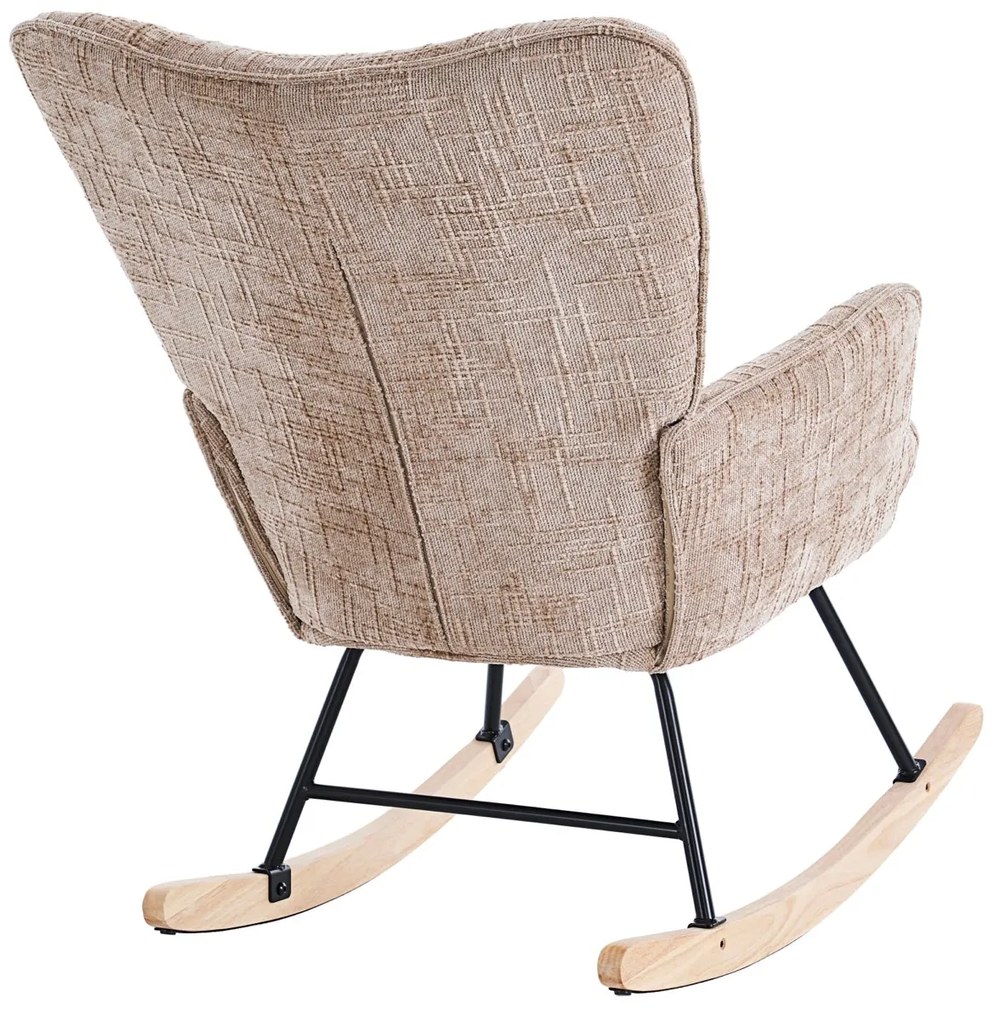 Hintaszék, relaxációs szék kordbársony kárpitozással, bézs-khaki színű