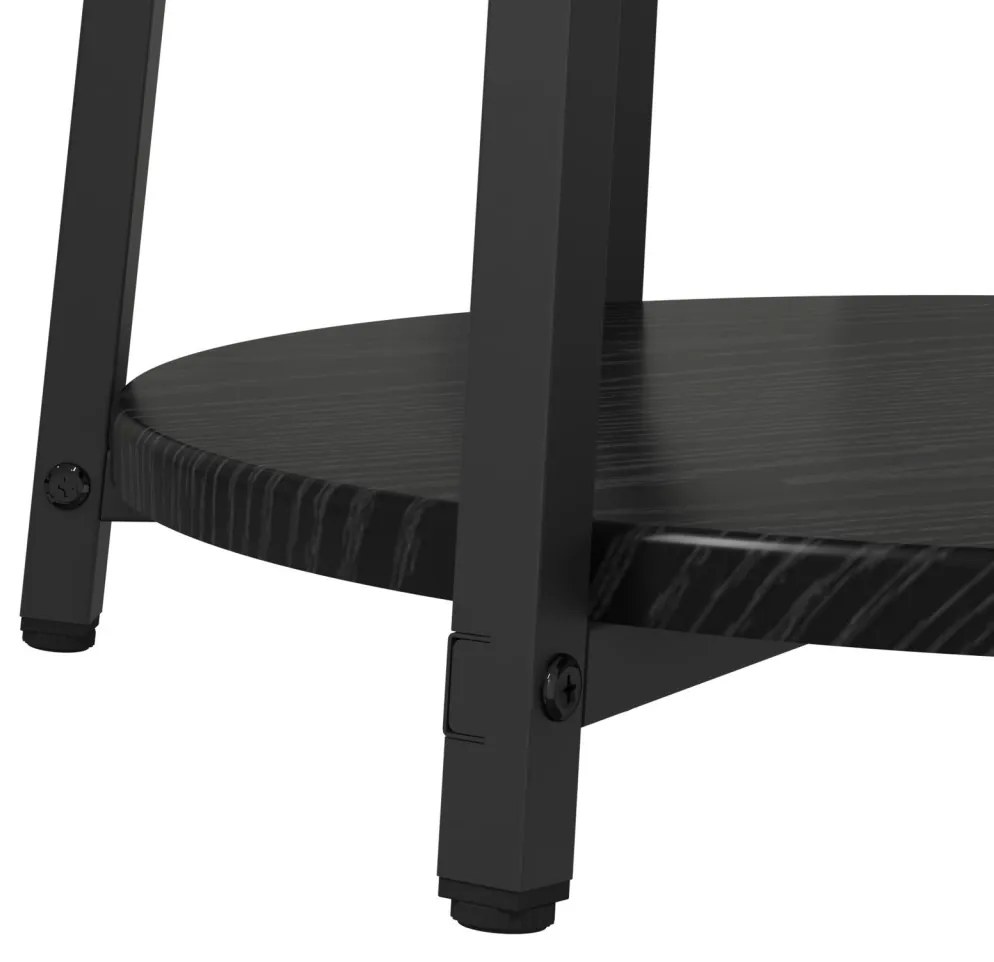 vidaXL Kisasztal készlet polcokkal 2 pcs Fekete tölgy