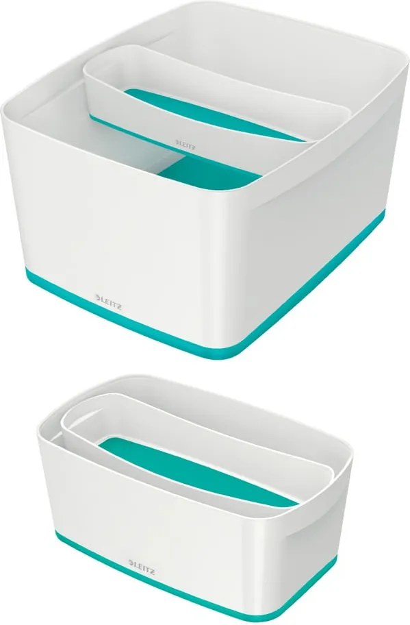 MyBox fehér-türkizkék asztali rendszerező, hossz 31 cm - Leitz