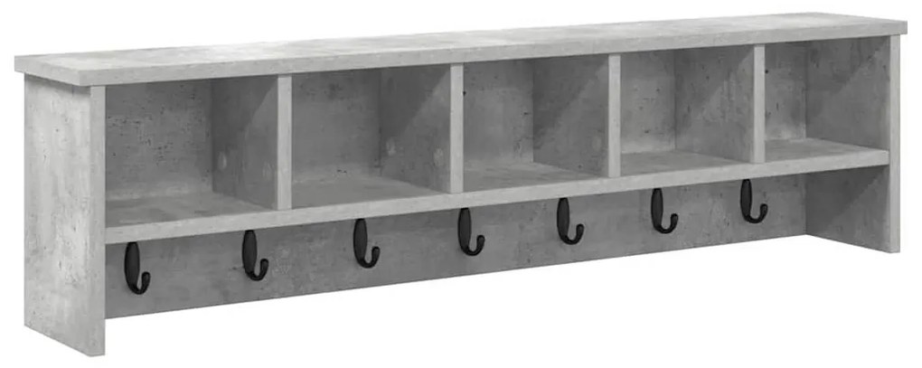 Fali Kabáthorog polcokkal Beton szürke 100 x 16 x 26 cm Faanyag