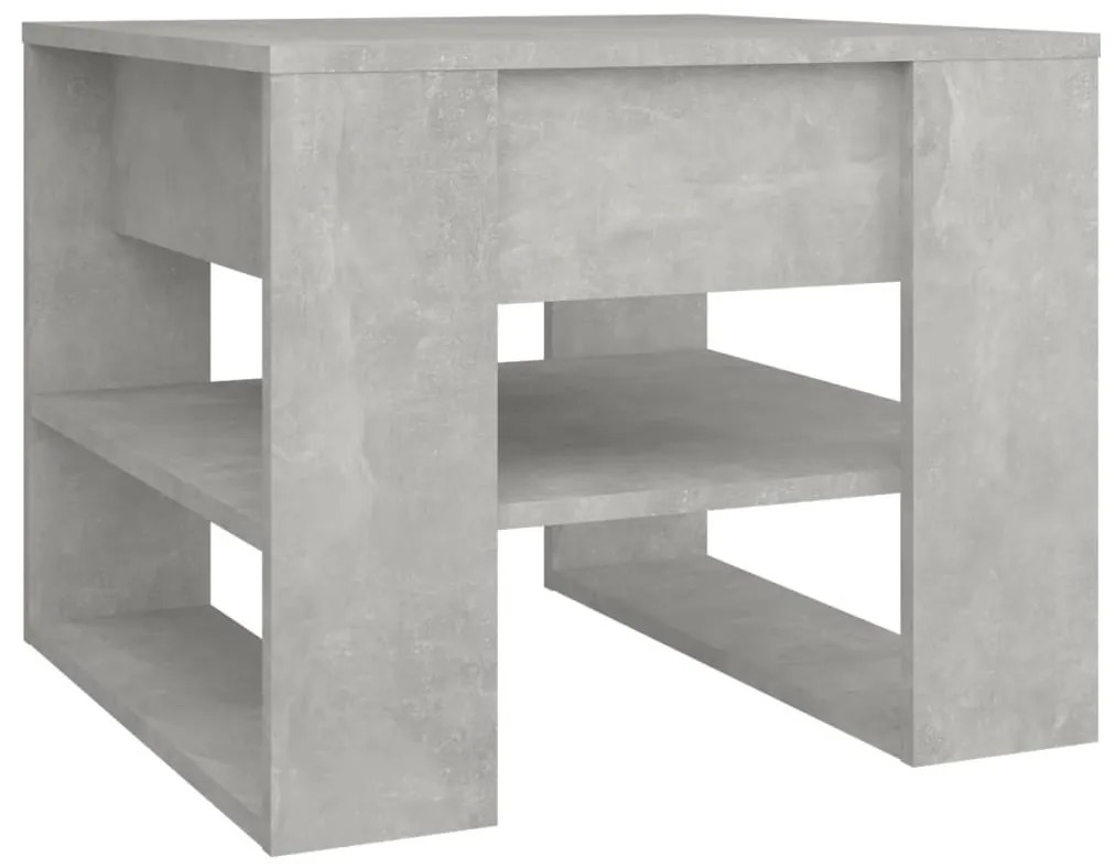 Betonszürke szerelt fa dohányzóasztal 55,5x55x45 cm