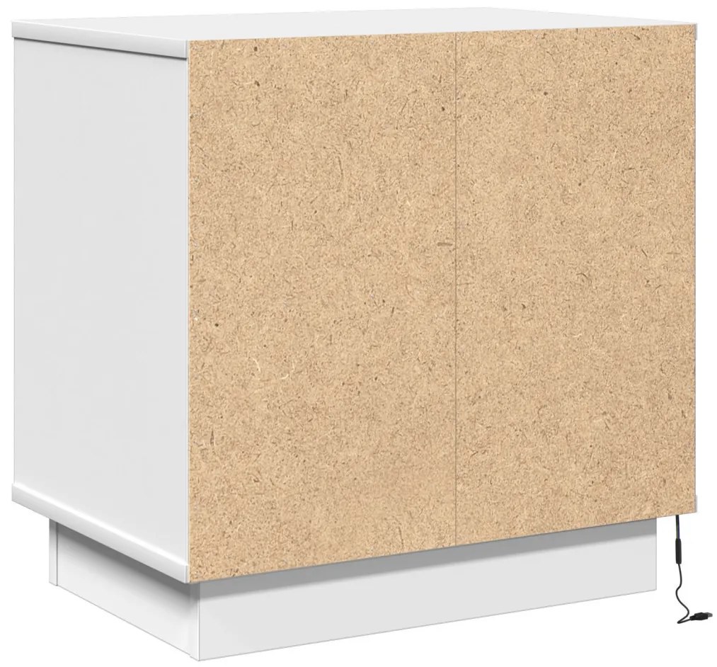 Éjjeli asztalok LED-del 2 db Fehér 50x34,5x50 cm