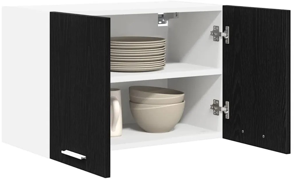 Függő szekrény Riga 2 pcs Fekete tölgy és fehér 60 x 31 x 40 cm