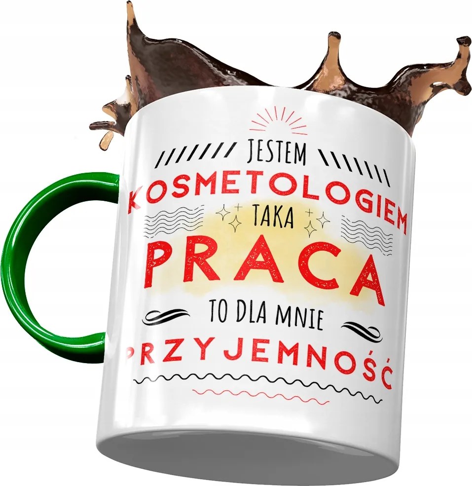 Zöld Bögre Kozmetikusnak Ilyen Munka Ajándék Nyomtatott Fotóval