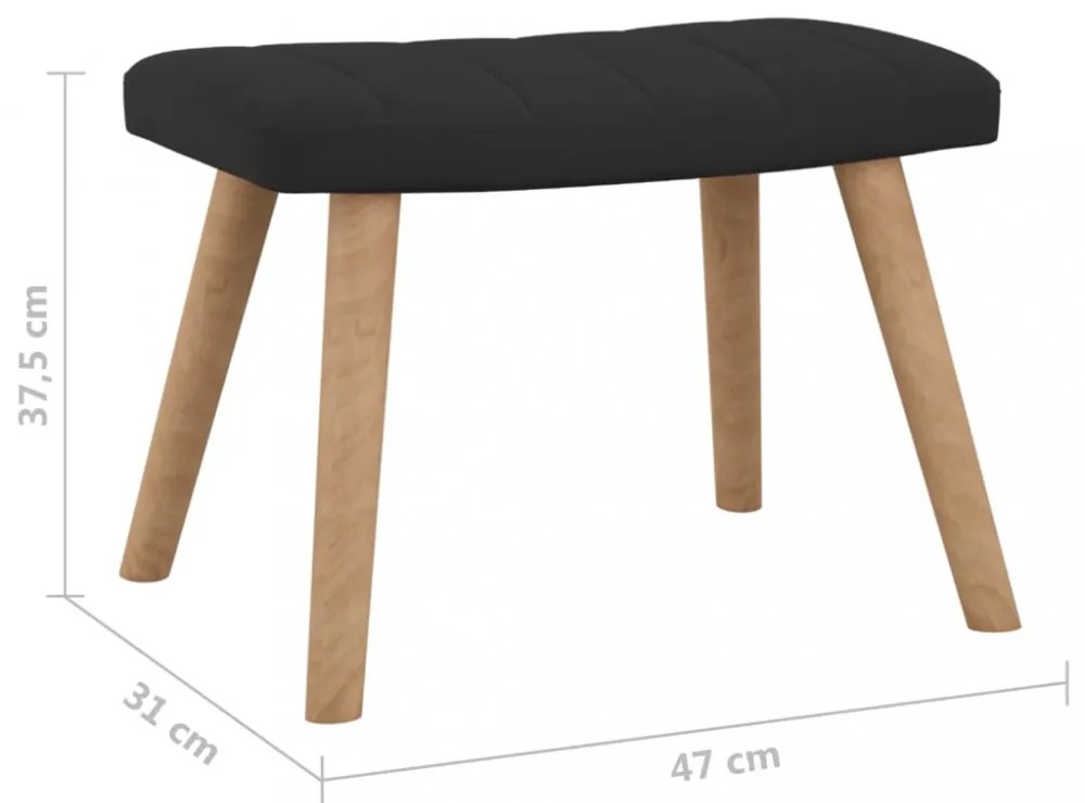 fekete bársony hintaszék lábtartóval