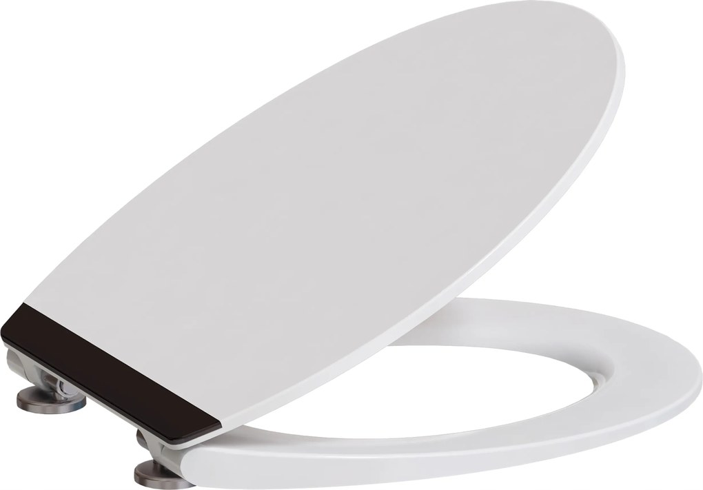 Wc-ülőke Fekete Dekorral Szabadesés Duroplast Strapabíró