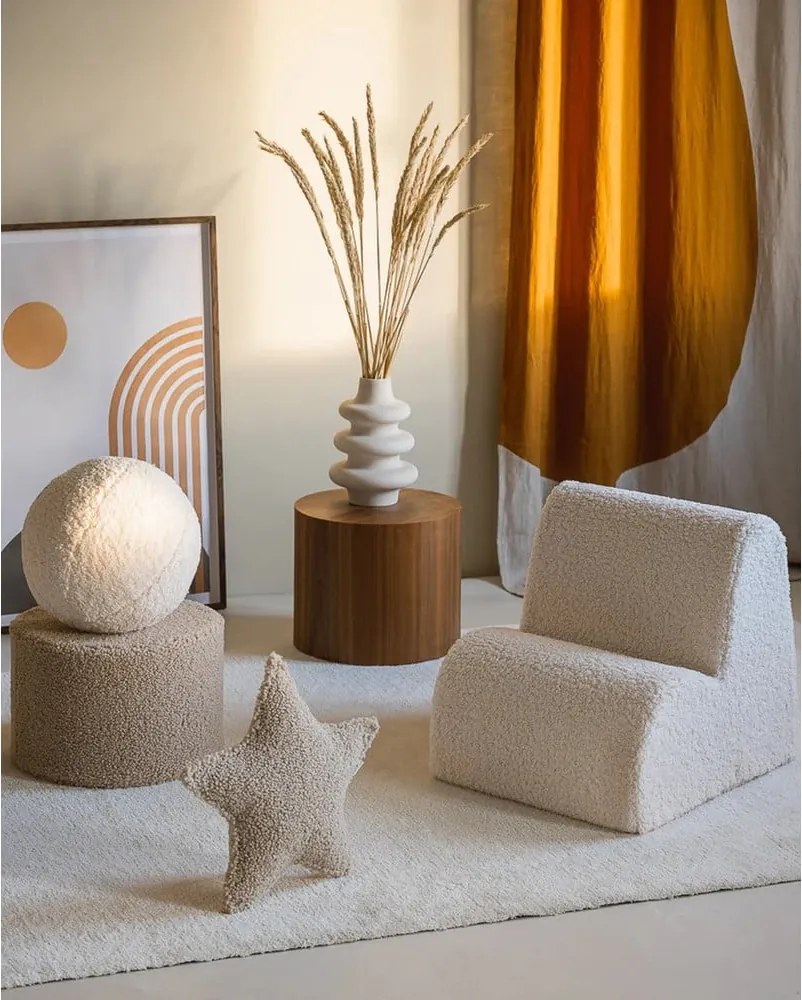 Világosbarna buklé párna gyerek kanapéhoz Star – Wigiwama