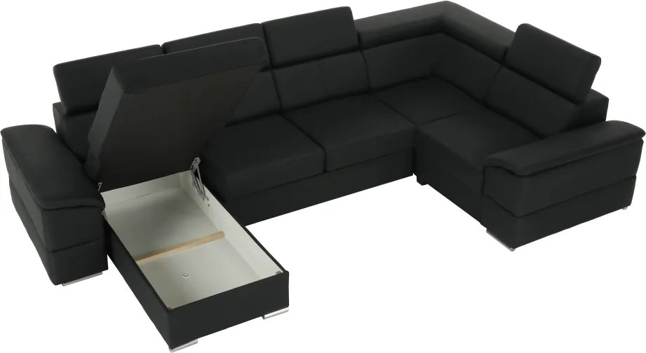 Ülőgarnitúra, sötétszürke, balos kivitel, SEGORIA ROH U