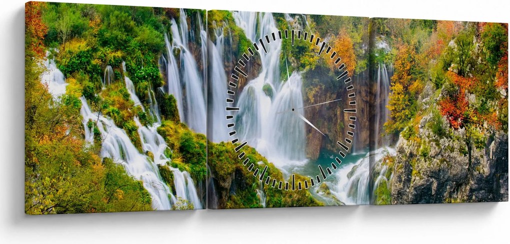 Kép - Plitvicei-tavak Nemzeti Park (órával) (90x30 cm)