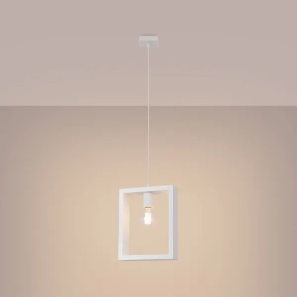 Sollux SL.1312 - Csillár zsinóron ARIES 1xE27/15W/230V bükkfa/fehér