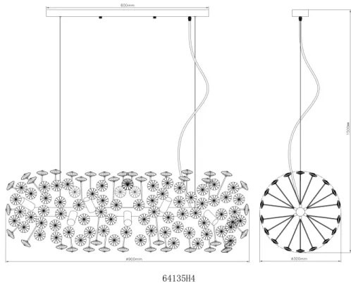 Globo 64135H4 - LED kábelcsillár KATRINA 12xG9/3,5W/230V arany