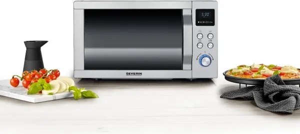 Severin MW 7774 - Mikrohullámú sütő 3 az 1-ben, 1950 W/230 V, 25 l, rozsdamentes acél