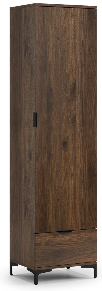 Mazzoni LANA SZ-50 szekrény Elegáns Dió - 1 AJTÓS FIÓKOS RUHÁSSZEKRÉNY